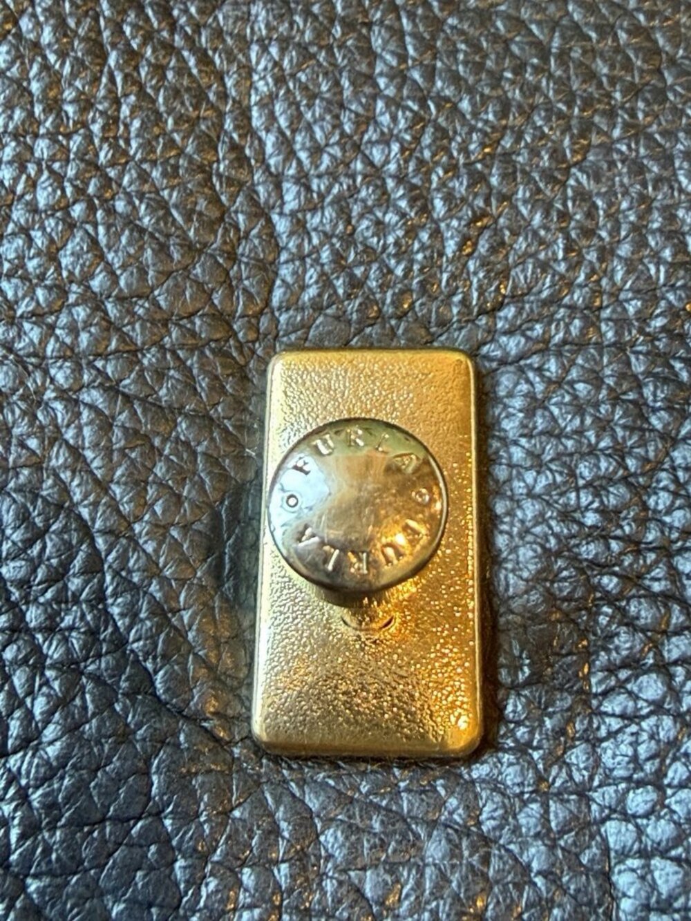 Furla Crossbody Bag Black Textured Leather Gold Accents - Picture 12 of 16